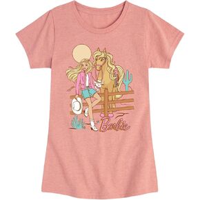 Barbie - Desert Cowgirl - Toddler and Youth Girls Fitted Short Sleeve Graphic T-Shirt in Saudi Arabia