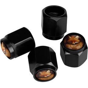 Hippie Flowers Daisies Peace Sign Tire Valve Stem Caps, Aluminum Black Stem Tire Valve Caps Universal Stem Covers for Cars, SUVs, Trucks, Bikes, Motorcycles, Bicycles (4 Pack) in Saudi Arabia