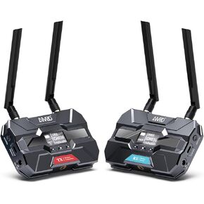 TIMBOOTECH Wireless Video Receiver, Supports Up to 4 Receivers, 1080P HD@60Hz, 2.4 & 5.8GHz, 1000FT Los Range, 66ms Latency, OLED Screen, Smart Channel HDMI Wireless System in Kuwait