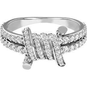 Lecalla 925 Sterling Silver Cz Rings للنساء | عصابات الأبدية الأسلاك الشائكة | Zirconia الزورق الزفاف الخلود فرقة الوعد لها حلقات لها (الحجم 5-8 رقم) in Kuwait