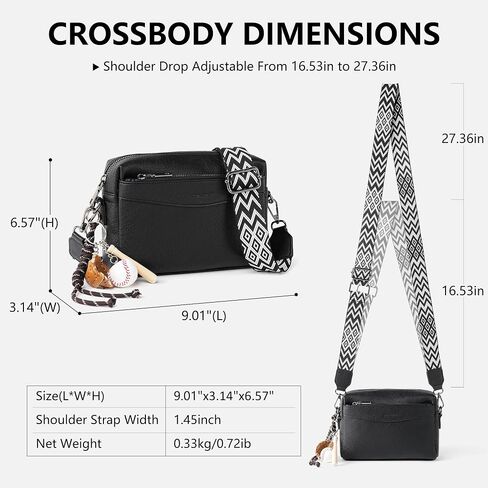 Crossbody يحافظ على Crossbody البسيط مع حزام الكتف قابل للإزالة ، حقيبة كروس متعددة الجيبات للنساء in Kuwait