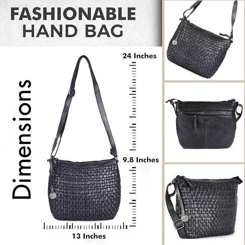 Genuine Leather Crossbody Sling Bag for Women, Purse for Women Trendy Casual Office Bag with Adjustable Strap in Saudi Arabia