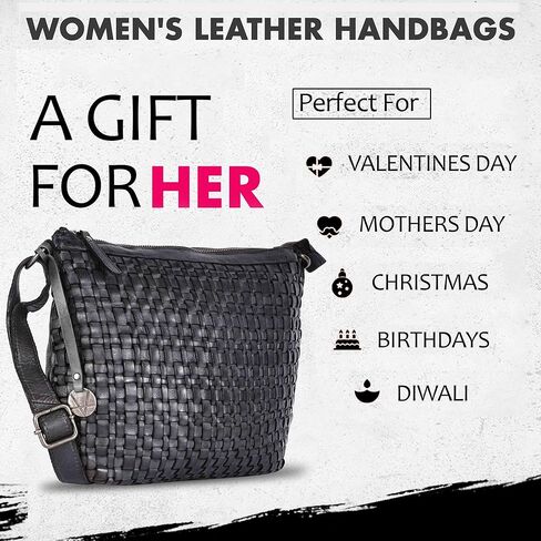 Genuine Leather Crossbody Sling Bag for Women, Purse for Women Trendy Casual Office Bag with Adjustable Strap in Saudi Arabia