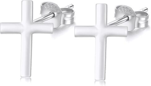 أقراط SISGEM 14K GOLD CROSS للنساء المراهقين ، و 14 قيراطًا من الذهب ديني أقراط in Saudi Arabia