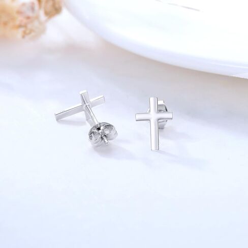 أقراط SISGEM 14K GOLD CROSS للنساء المراهقين ، و 14 قيراطًا من الذهب ديني أقراط in Saudi Arabia