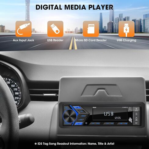 Single Din Marine Radio Bluetooth: Boat Stereo Receiver - Push to Talk Assistant Digital LCD Screen AM FM Tuner 4 Volts Preamp Outputs 2 Subwoofer Ports USB Charging Aux-in Remote Control in Saudi Arabia