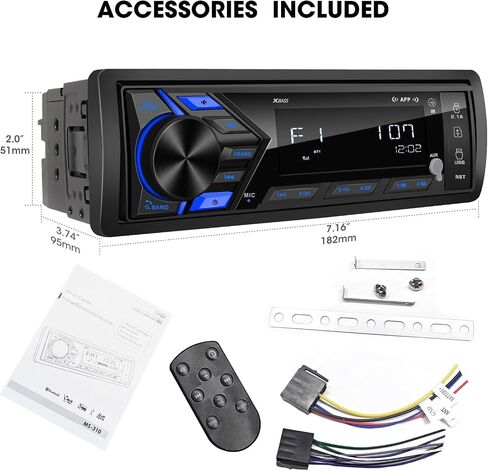 Single Din Marine Radio Bluetooth: Boat Stereo Receiver - Push to Talk Assistant Digital LCD Screen AM FM Tuner 4 Volts Preamp Outputs 2 Subwoofer Ports USB Charging Aux-in Remote Control in Saudi Arabia