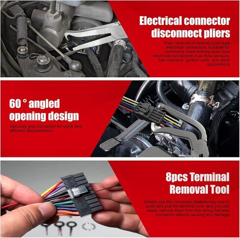3pcs cliers electrical disconnect ، phelectrical connector cliers 37960،37980 ، فاصل موصل أداة إزالة الموصل الكهربائي 13120 ، مجموعة أداة فصل خط الوقود in Kuwait
