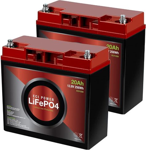 ECI Power 12V 20AH LITHIUM LIFEPO4 بطارية قابلة لإعادة شحن الدورة العميقة | 2000-5000 دورات الحياة و 10 سنوات مدى الحياة | مدمج BMS | مثالي ل RV ، الطاقة الشمسية ، البحرية ، برا ، تطبيق خارج الشبكة in Saudi Arabia