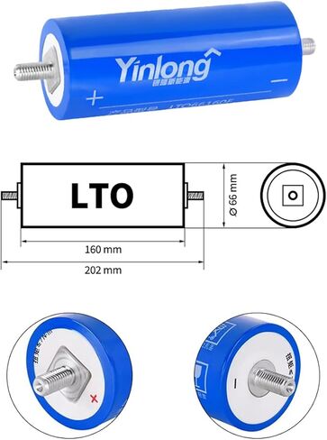 6pcs New Yinlong 66160 35AH LTO Battery Cell Lithium titanate بطارية 66160F 2.3V بطاريات قابلة لإعادة الشحن لنظام الصوت والطاقة in Saudi Arabia