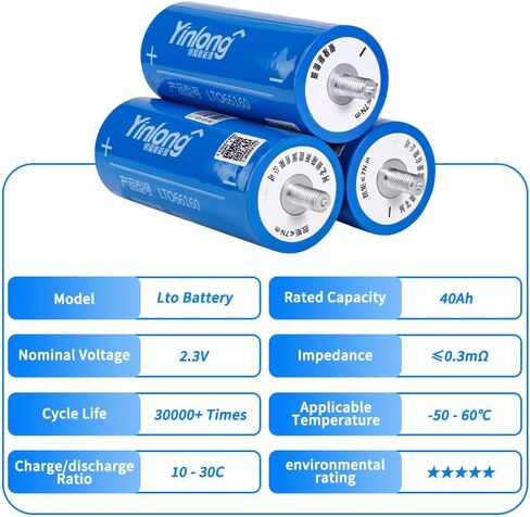 6pcs New Yinlong 66160 35AH LTO Battery Cell Lithium titanate بطارية 66160F 2.3V بطاريات قابلة لإعادة الشحن لنظام الصوت والطاقة in Saudi Arabia