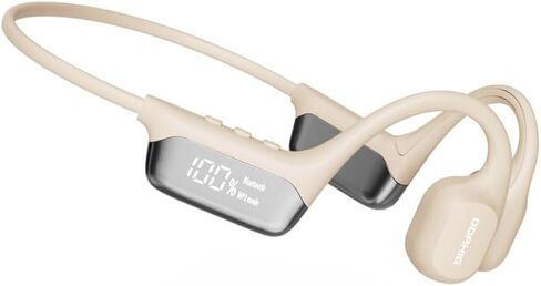 Swimming Headphones Bone Conduction Open Ear Headset MP3 Player Built-in 32G Memory IP68 Underwater Waterproof Stereo Bluetooth Earphone LED Screen for Driving Bicycling Running Skiing-S10 Green in Kuwait