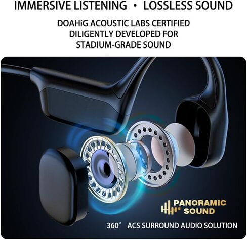 Swimming Headphones Bone Conduction Open Ear Headset MP3 Player Built-in 32G Memory IP68 Underwater Waterproof Stereo Bluetooth Earphone LED Screen for Driving Bicycling Running Skiing-S10 Green in Kuwait
