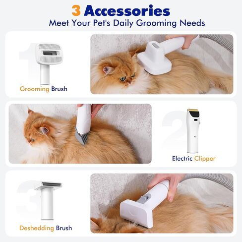 Rywell Dog Grooming Vacuum, 4L Dog Grooming Kit with Dog Clippers, 13000Pa Dog Vacuum for Shedding Grooming, Low Noise Pet Grooming Vacuum with 7 Grooming Tools for Dogs and Cats in Saudi Arabia