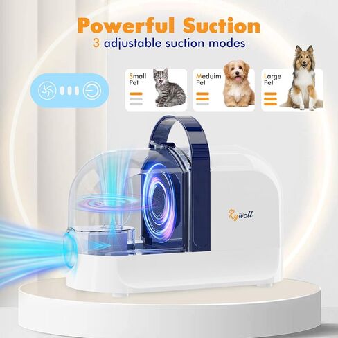 Rywell Dog Grooming Vacuum, 4L Dog Grooming Kit with Dog Clippers, 13000Pa Dog Vacuum for Shedding Grooming, Low Noise Pet Grooming Vacuum with 7 Grooming Tools for Dogs and Cats in Saudi Arabia