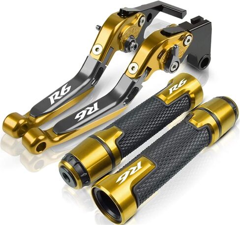 Motorbike Grips Motorcycle Brake Clutch Lever Handlebar Grip Ends for Yamaha YZF R6 2005 2006 2007 2008 2009 2010 2011 2012 2013 2014 2015 2016 Motorcycle Handle Grips End (Color : Black) in Saudi Arabia