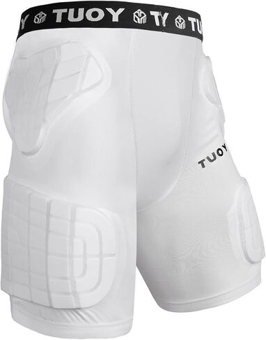 TUOY Adult Padded Compression Shorts 5-Pad Football Girdle Hip Thigh Protector in Saudi Arabia