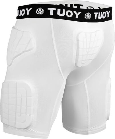 TUOY Adult Padded Compression Shorts 5-Pad Football Girdle Hip Thigh Protector in Saudi Arabia