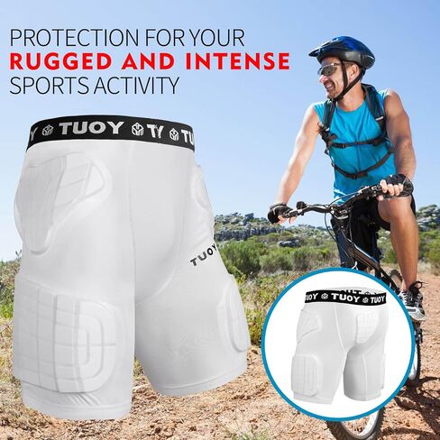 TUOY Adult Padded Compression Shorts 5-Pad Football Girdle Hip Thigh Protector in Saudi Arabia