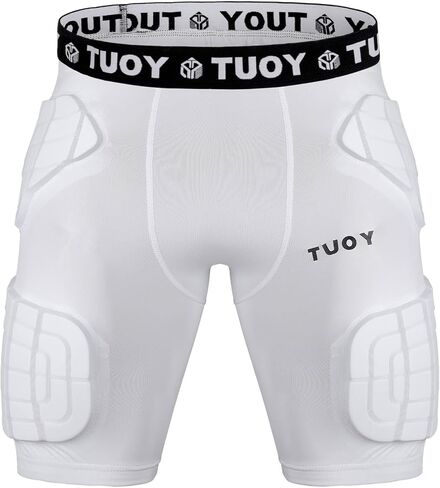 TUOY Adult Padded Compression Shorts 5-Pad Football Girdle Hip Thigh Protector in Saudi Arabia