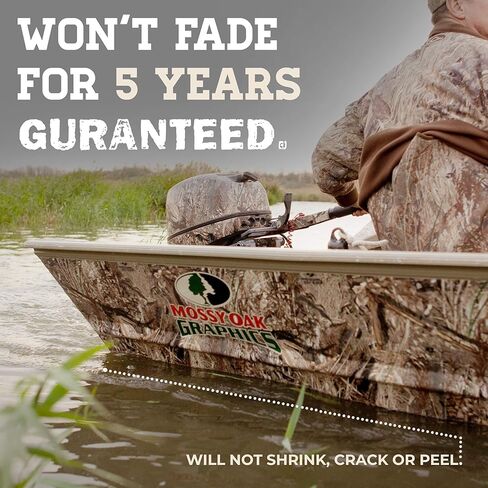 Mossy Oak Graphics Duck Blind Camo Boat Wrap Kit - Easy to Install Vinyl Wrap with Matte Finish - 18" x 12' Kit in Saudi Arabia