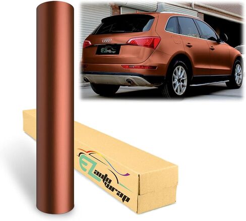 Ezautowrap ساتان الساتان كروم برونزية فينيل لف ملصق ملصق ملصق مع إطلاق الهواء - 4 "x8" (10 سم × 20 سم) in Saudi Arabia