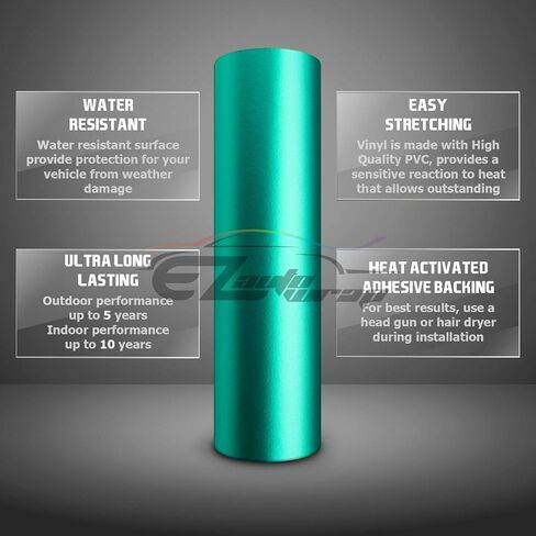 Ezautowrap ساتان الساتان كروم برونزية فينيل لف ملصق ملصق ملصق مع إطلاق الهواء - 4 "x8" (10 سم × 20 سم) in Saudi Arabia
