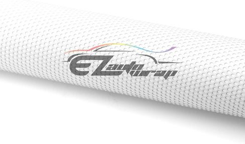 Free Tool Kit EZAUTOWRAP White One-Way Vision Perforated Print Media Vinyl Privacy Window Film Adhesive Glass Wrap Roll - 36"X42" (3FT X 3.5FT) in Saudi Arabia