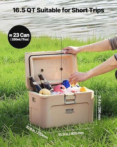 VEVOR Ultra-Light Hard Cooler 52 QT, Ice Retention Cooler with Heavy Duty Handle, Ice Chest Lunch Box for Camping, Travel, Outdoor, Keeps Cool for up to 6 Days, 30% Lighter Than Rotomolded Coolers in Saudi Arabia