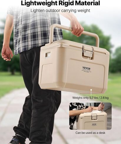 VEVOR Ultra-Light Hard Cooler 52 QT, Ice Retention Cooler with Heavy Duty Handle, Ice Chest Lunch Box for Camping, Travel, Outdoor, Keeps Cool for up to 6 Days, 30% Lighter Than Rotomolded Coolers in Saudi Arabia