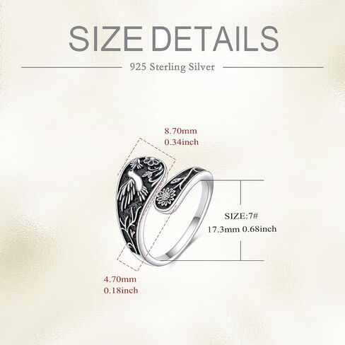 حلقات ملعقة Poplyke للنساء 925 Sterling Silver Spoon Rings خمر خمر خاتم الإبهام من أجل النساء in Saudi Arabia
