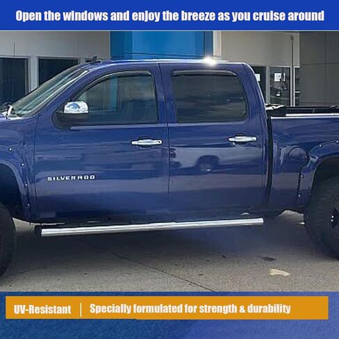 واقي نافذة السيارة الجانبي خارج القناة لسيارة Toyota Tacoma Crew Cab لعام 2024، منحرف النافذة الجانبية تنفيس مظلات الشمس ملحقات الشاحنة المظللة، دخان 4 قطع in Saudi Arabia