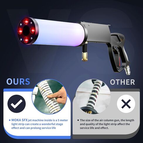 Handheld CO2 Cannon with LED Lights Co2 Jet Machine with Sling 10ft Hose Stage Effect Machine for DJ Nightclub Wedding Party Live Show Special FX in Saudi Arabia