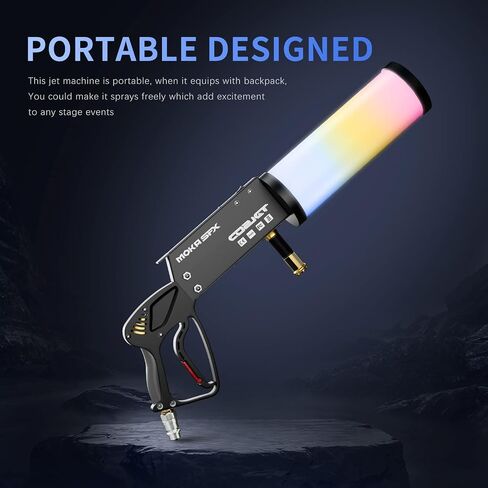 Handheld CO2 Cannon with LED Lights Co2 Jet Machine with Sling 10ft Hose Stage Effect Machine for DJ Nightclub Wedding Party Live Show Special FX in Saudi Arabia