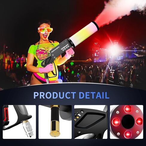 Handheld CO2 Cannon with LED Lights Co2 Jet Machine with Sling 10ft Hose Stage Effect Machine for DJ Nightclub Wedding Party Live Show Special FX in Saudi Arabia