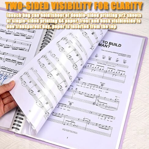 Spiral Binder Music File Folder, 80Pages A4 Size Sheet Music Folder, Music Notes Paper Folder, Blank Plastic Concert Choral Folder for Musicians and Band, Fit 8.5 x 11 inch Paper in Saudi Arabia
