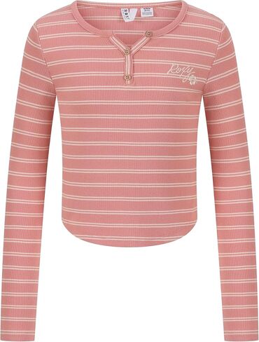 Roxy Girls' Long Sleeve Scoop Neck Henley Top in Saudi Arabia