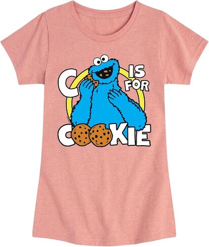 Sesame Street - Cookie Monster - فتيات مزودات تي شيرت قصير الأكمام in Kuwait