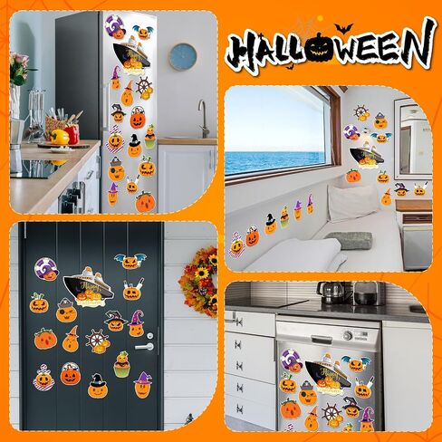 Kanayu 16 PCS Cruise Door Decorations Halloween Cruise Door Decorations Magnetic Halloween Car Magnets Anchor Life Life Preserver Pumpkin Bats Ghost Magnets for Carnival Cruise Car Locker (Pumpkin) in Saudi Arabia