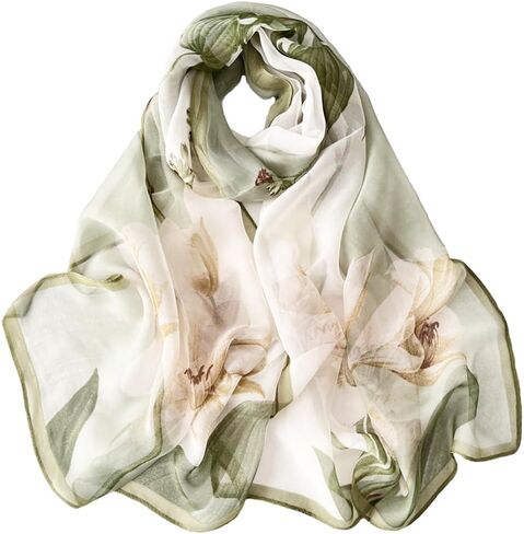 Pokeedioty Fashion Scarfs for Women Lightweight breathable Floral Pattern Sheer Scarfs Sun-proof Shawls Wraps in Kuwait