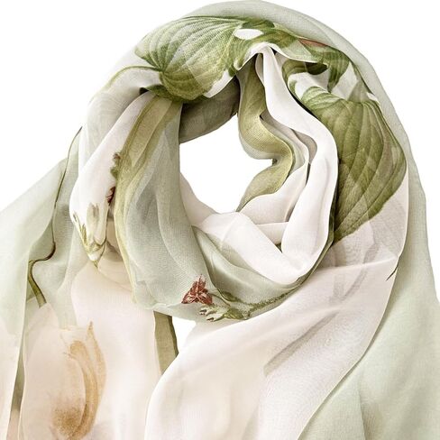 Pokeedioty Fashion Scarfs for Women Lightweight breathable Floral Pattern Sheer Scarfs Sun-proof Shawls Wraps in Kuwait