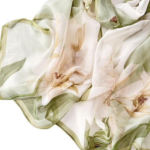 Pokeedioty Fashion Scarfs for Women Lightweight breathable Floral Pattern Sheer Scarfs Sun-proof Shawls Wraps in Kuwait