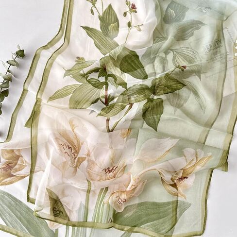 Pokeedioty Fashion Scarfs for Women Lightweight breathable Floral Pattern Sheer Scarfs Sun-proof Shawls Wraps in Kuwait