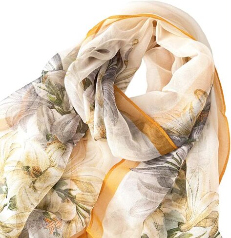 Pokeedioty Fashion Scarfs for Women Lightweight breathable Floral Pattern Sheer Scarfs Sun-proof Shawls Wraps in Kuwait