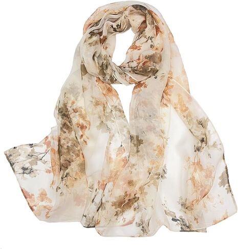Pokeedioty Fashion Scarfs for Women Lightweight breathable Floral Pattern Sheer Scarfs Sun-proof Shawls Wraps in Kuwait