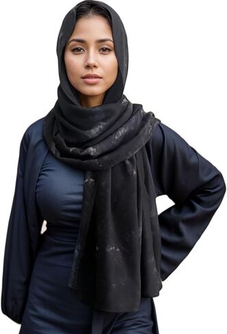 Tie Dye Printed Hijab Soft Premium Viscose Cotton Modal Scarf Muslim Turban Abaya Accesorries Women Elegant Shawl in Kuwait