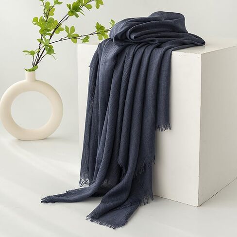Womens Soft-Cotton-Linen Lightweight-Scarfs كبيرة شاش الطول الشاش الطويلة للسفر على الشاطئ 75 "× 39" in Kuwait