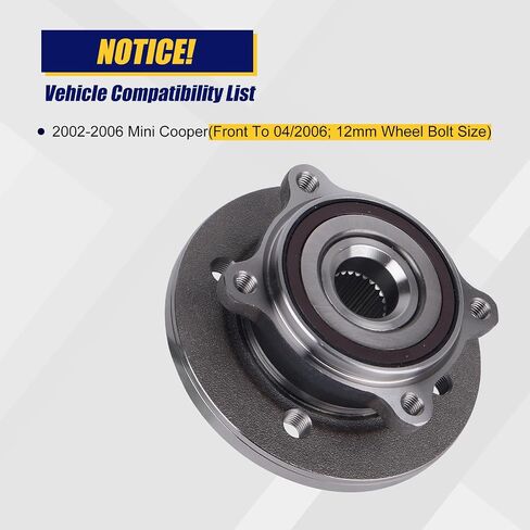 KUSATEC 513226 Front Wheel Bearing and Hub Assembly Compatible with 2002-2006 Mini Cooper, 4 Lug Bolts w/ABS in Saudi Arabia