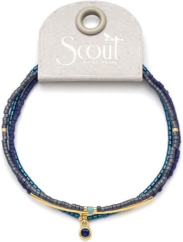 Scout Curated Wears - Tonal Chromacolor Miyuki Bracelet Trio - Navy/Gold in Saudi Arabia