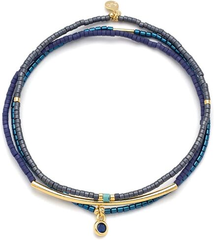 Scout Curated Wears - Tonal Chromacolor Miyuki Bracelet Trio - Navy/Gold in Saudi Arabia